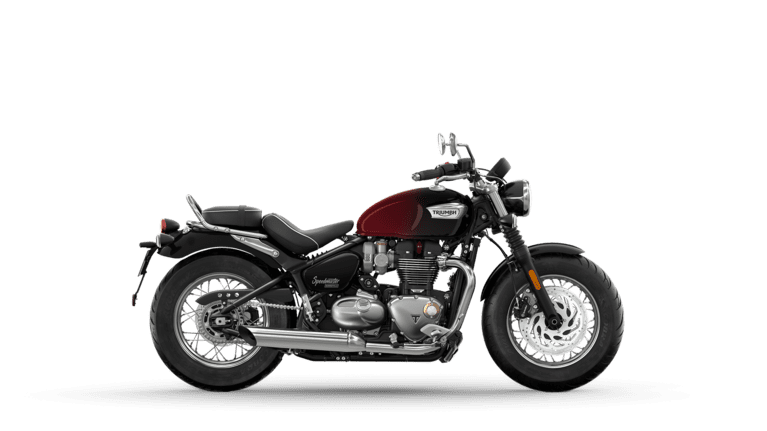 Triumph MY24 Bonneville Speedmaster Phantom Red and Silver Red
